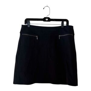 Athleta Sleek Black Mini Skirt with Zipper Details